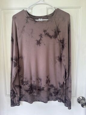 JoyLab Dusty Taupe Tie-Dye Crewneck Sweatshirt
